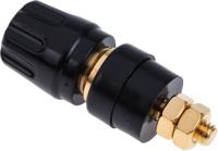 930103700 Hirschmann Test & Measurement 35A, Black Binding Post With Brass Contacts and Gold Plated - 8mm Hole Diameter