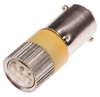 204-451 RS PRO Yellow LED Indicator Lamp, 28V ac/dc, BA9s Base, 10mm Diameter, 120/110mcd