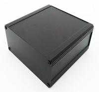 188-1299 RS PRO Black Extruded Aluminium Heat Sink Case, IP40, Black Lid, 300 x 300 x 264mm