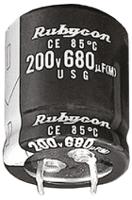 200usg2200mefcsn35x40 Rubycon 2200μF Aluminium Electrolytic Capacitor 200V dc, Snap-In - 200USG2200MEFCSN35X40