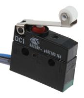 dc1c-c3rb ZF Short Roller Lever Micro Switch, Pre-wired Terminal, 6 A @ 250 V ac, SPDT, IP6K7