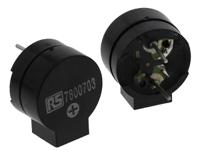780-0703 RS PRO 85dB Through Hole Continuous External Magnetic Buzzer Component, 12 x 7.5mm, 1V ac Min, 3V ac Max