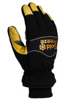4502000-10 Goldfreeze Coldstore Gloves Yellow, Black Leather Waterproof Gloves, Size 10, Polyvinyl Chloride Coating