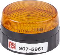 907-5961 RS PRO Amber Flashing Beacon, 10 → 100 V dc, Screw Mount, LED Bulb, IP67