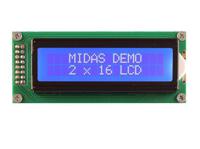 mc21605b6w-bnmlw33-v2 Midas MC21605B6W-BNMLW3.3-V2 Alphanumeric LCD Display, 2 Rows by 16 Characters