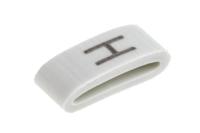 531-07868-hobs85-pvc-wh HellermannTyton HODS85 Slide On Cable Markers, Black on White, Pre-printed "H", 1.8 → 6.3mm Cable, 531-07868
