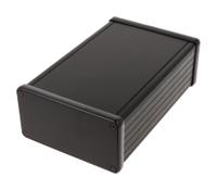 1455n1601bk Hammond 1455 Series Black Aluminium Enclosure, IP54, Black Lid, 160 x 103 x 53mm