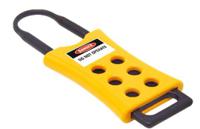 221-5272 RS PRO Black, Yellow 6-Lock ABS, Nylon Hasp Lockout, 7.25mm Shackle, 45mm Attachment