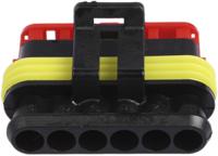 282090-1 TE Connectivity, AMP Superseal 1.5 Connector Housing Socket Cable Mount 6 Way