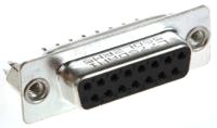 l77sd-ah15s-ol2-rm5 Amphenol Communications Solutions L77SD 15 Way Panel Mount D-sub Connector Socket, 2.74mm Pitch, with 4-40 UNC,
