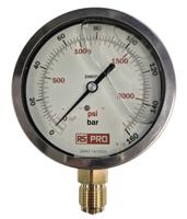 152-295 RS PRO BSP 1/2in Analogue Pressure Gauge 160bar Bottom Entry 100mm Outside Diameter