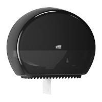 555008 Tork Black Plastic Toilet Roll Dispenser, 132mm x 275mm x 345mm