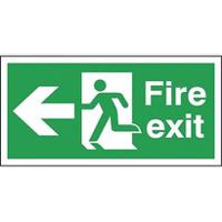 146-370 Polypropylene Fire Exit Left, Fire Exit, English, Exit Sign