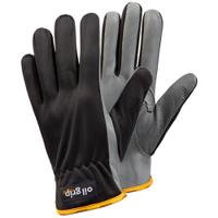 6614-8 Tegera TEGERA Black, Grey Leather Work Gloves, Size 8