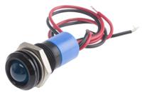 722-7454 RS PRO Blue Panel Mount Indicator, 24V dc, 14mm Mounting Hole Size, Lead Wires Termination, IP67