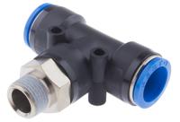 qst-38-16 Festo QS Series Tee Threaded Adaptor, Push In 16 mm to Push In 16 mm, Threaded-to-Tube Connection Style, 164959