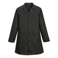 as10bkrm Portwest Black Unisex Reusable Lab Coat, M