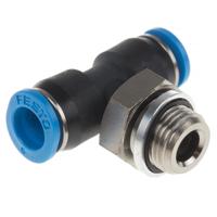 qsmt-g18-6 Festo QS Series Tee Threaded Adaptor, Push In 6 mm to Push In 6 mm, Threaded-to-Tube Connection Style, 186273