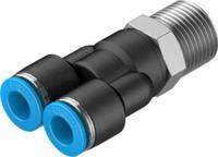 qsy-38-8 Festo Y Threaded Adaptor, Push In 8 mm to Push In 8 mm, Threaded-to-Tube Connection Style, 153143
