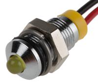 722-7684 RS PRO Yellow Panel Mount Indicator, 2V dc, 6mm Mounting Hole Size, Lead Wires Termination, IP67
