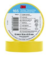 3m-165-yellow-15mm-x-10m 3M Temflex 165 Yellow Vinyl Electrical Tape, 15mm x 10m