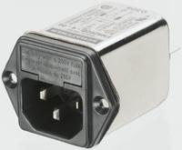 fn9260b-4-06 Schaffner 4A, 250 V ac Male Flange Mount IEC Inlet Filter FN9260B-4-06, Faston 2 Fuse
