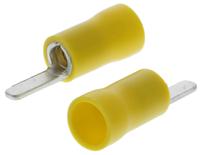 534-525 RS PRO Insulated Crimp Blade Terminal 10mm Blade Length, 2.5mm² to 6mm², 12AWG to 10AWG, Yellow