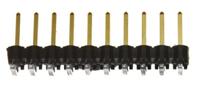tsw-110-08-l-s-ra Samtec TSW Series Right Angle Through Hole Pin Header, 10 Contact(s), 2.54 mm Pitch, 1 Row, Unshrouded