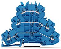 2002-3204 WAGO  TOPJOB S, 2002 Series Blue, 2.5mm², Triple-Level, Push-In Cage Clamp Termination, ATEX, IECEx