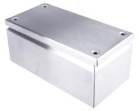 842-8318 RS PRO Unpainted Stainless Steel Terminal Box, IP66, 300 x 150 x 120mm