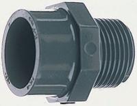 721910706 Georg Fischer Plastic Pipe Fitting, Straight Threaded Adapter, 20mm, R 1/2in to Cement 1/2in