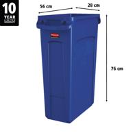 fg354007blue Rubbermaid Commercial Products Slim Jim 87L Blue Polyethylene Waste Bin