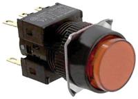 a165l-trm-24d-2 Omron A16 Series Illuminated Push Button, Panel Mount, 16mm Cutout, DPDT, IP65