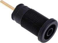 972359100 Hirschmann Test & Measurement Black Female Banana Socket, 4 mm Connector, Solder Termination, 24A, 1000V ac/dc, Gold