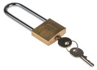 781-6004 RS PRO Key Brass Padlock, 6mm Shackle, 40mm Body