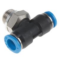 qsmt-g18-6 Festo QS Series Tee Threaded Adaptor, Push In 6 mm to Push In 6 mm, Threaded-to-Tube Connection Style, 186273