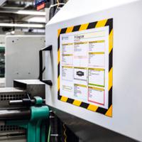 4945130 Durable MagneticDURAFRAME® MAGNETIC SECURITY Black/Yellow A4 Metal Information Frame, 4.5mm Height, 236mm Width