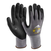 f3268d Active Gear Black, Grey Nylon, Spandex Nylon Work Gloves, Size 8/M, Nitrile Micro-Foam Coating