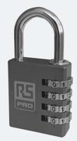 196-3970 RS PRO Combination Aluminium Combination Padlock, 6mm Shackle, 40mm Body