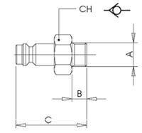 187-8825 RS PRO Brass Male Coupler Nipple, G 1/4 Male 1/4in Threaded