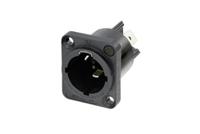 nac3mpx-top Neutrik, NAC3MPX IP65 Black Panel Mount 2 + PE Industrial Power Plug, Rated At 16A, 250 V ac