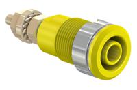 233020-24 Staubli Yellow Female Banana Socket, 4 mm Connector, Solder Termination, 32A, 1000V, Gold Plating