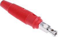 930727101 Hirschmann Test & Measurement Red Male Banana Plug, 4 mm Connector, Solder Termination, 30A, 30 V ac, 60V dc, Nickel