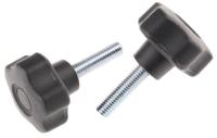 702-7585 RS PRO Black Multiple Lobes Clamping Knob, M8, Threaded Stud