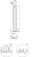 30849004 nVent SCHROFF 30849 Series Aluminium Front Panel, 128.4 x 14.9mm