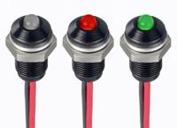 171-3799 RS PRO Green, Red Panel Mount Indicator, 1.8 → 3.3V dc, 6mm Mounting Hole Size, Lead Wires Termination, IP67