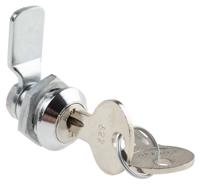 146-1808 RS PRO Chrome Zinc Cabinet Lock, 16mm Panel-to-Tongue, 16.2 x 14.2mm Cutout, Key Unlock