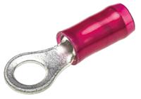 320554 TE Connectivity, PIDG Insulated Ring Terminal, M4 Stud Size, 0.26mm² to 1.65mm² Wire Size, Red