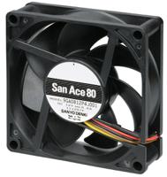 9ga0812p4j001 Sanyo Denki San Ace 9GA Series Axial Fan, 12 V dc, DC Operation, 124m³/h, 7.2W, 600mA Max, 80 x 80 x 25mm