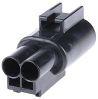 176143-2 TE Connectivity, .187 Series Automotive Connector Socket Black Cable Mount 2 Way
